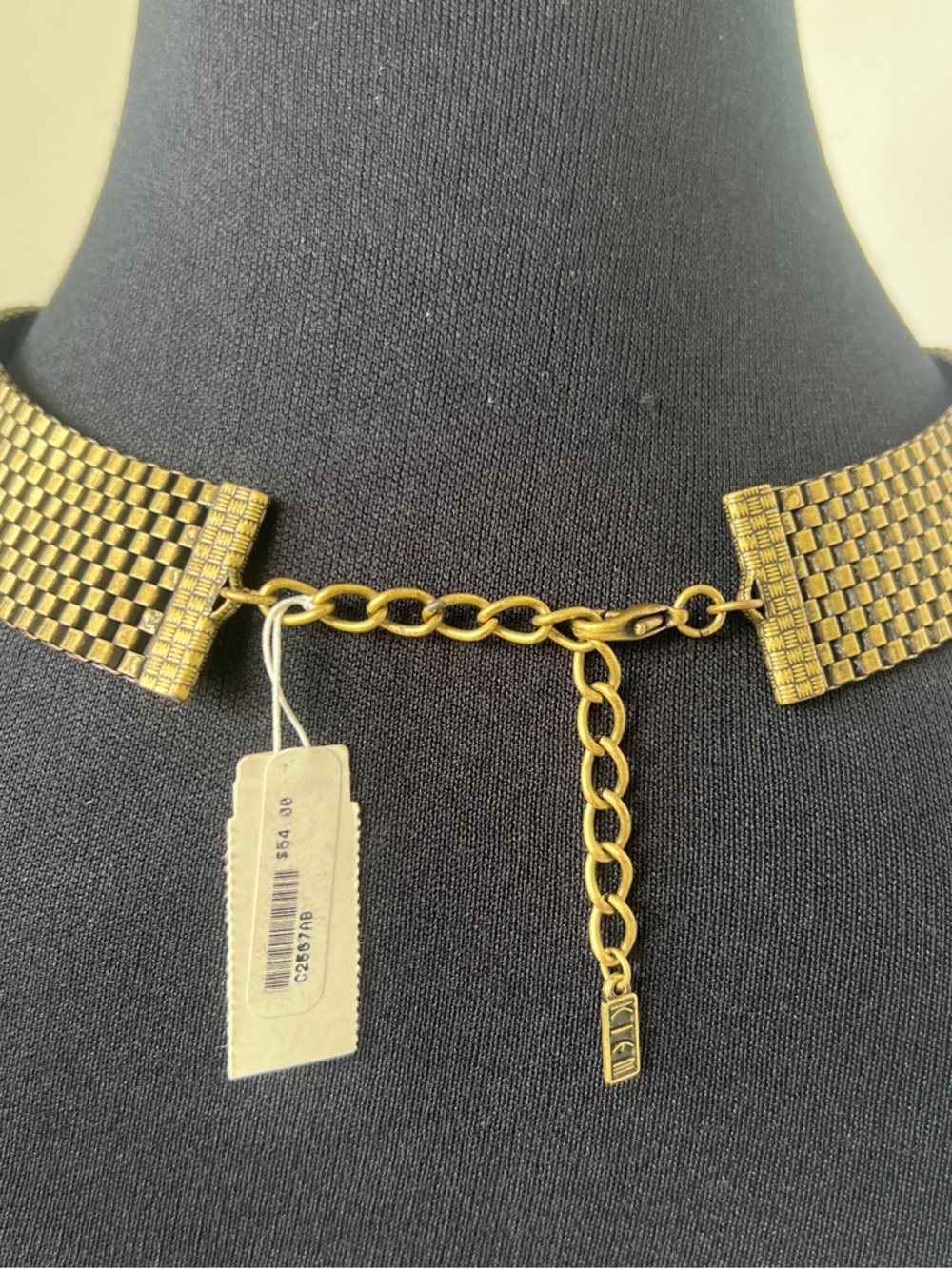 Vintage Bronze Chainmail Mesh Cleopatra Choker necklace - Picture 3 of 6